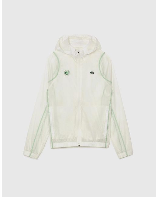 Lacoste White Roland Garros Windbreaker Jacket for men
