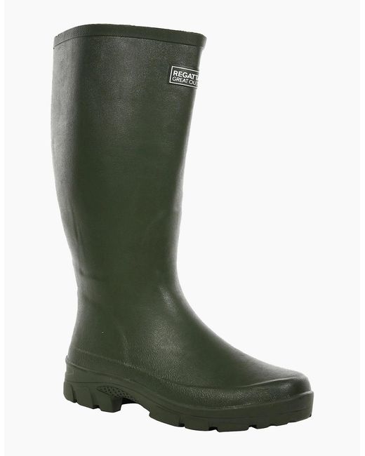 Regatta Black Great Outdoors Mumford Ii Rubber Wellington Boots for men