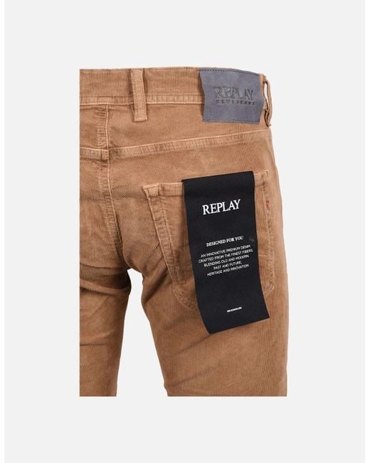 Replay Brown Grover Corduroy Jeans Tan for men