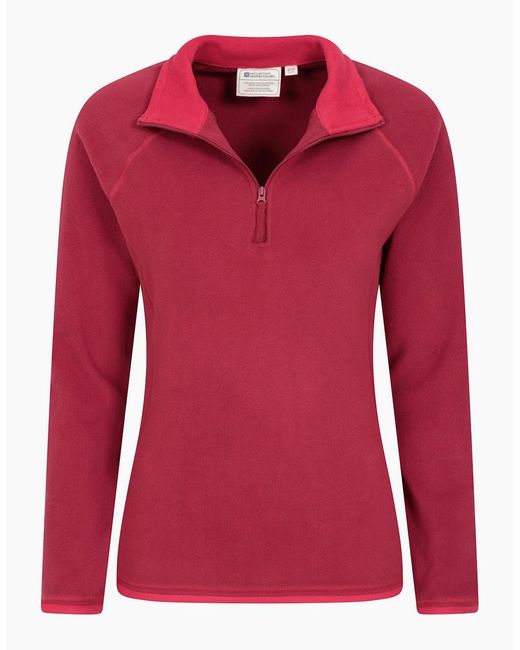 Mountain Warehouse Red Ladies Montana Half Zip Fleece Top