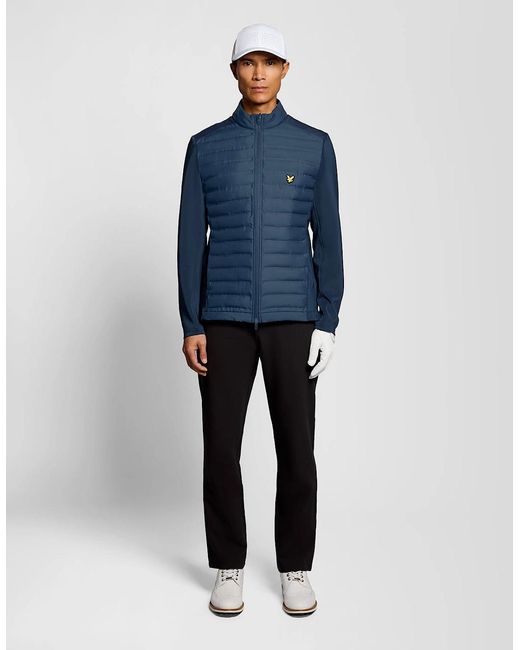 Lyle & Scott Blue Hybrid Quilted Jacket for men