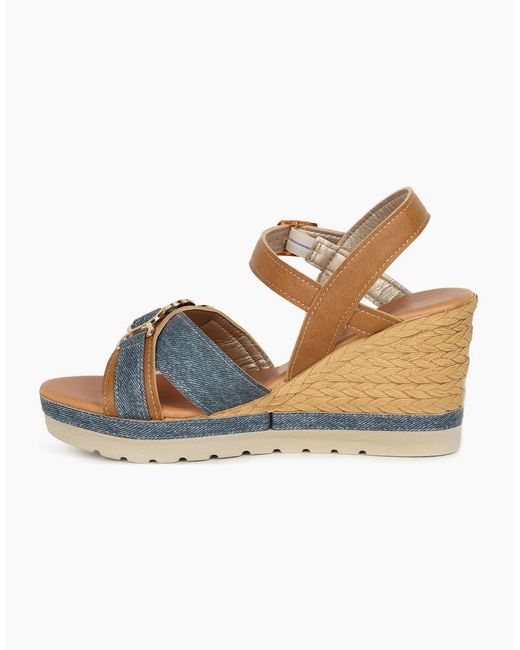 Lotus Brown Solena Wedge Heel Sandals