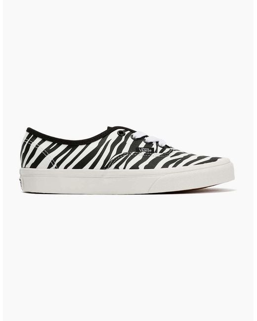Vans Black Authentic Animalier Zebra Trainers