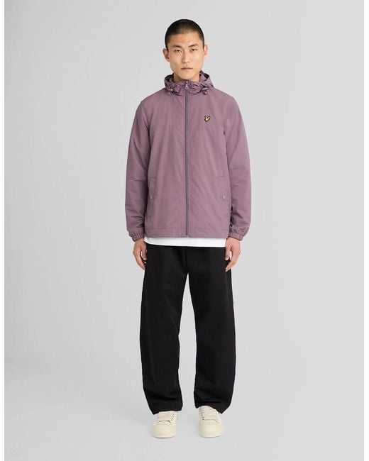 Lyle & Scott Purple Water Resistant Hooded Jacket for men
