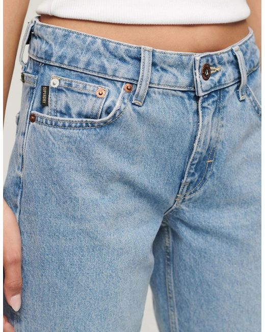 Superdry Blue Mid Rise Straight Leg Jean Spring Vintage Custom