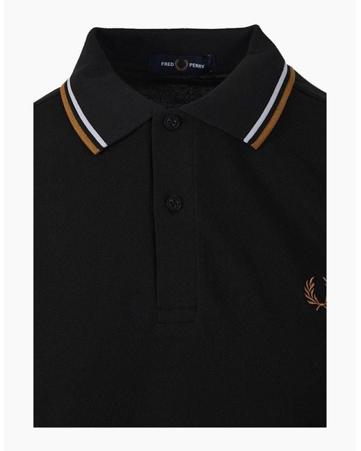 Fred Perry Black Twin Tipped Polo Night/ Dusky/ Dark for men