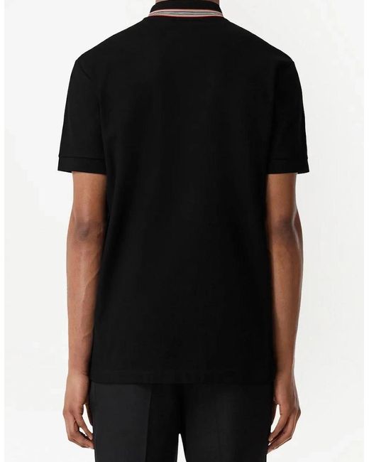 Burberry Black 'Pierson' Tb Collar Polo-Shirt for men