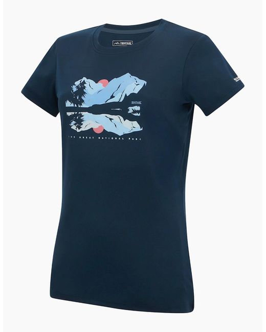 Regatta Blue Ladies Mountain Scene T-Shirt