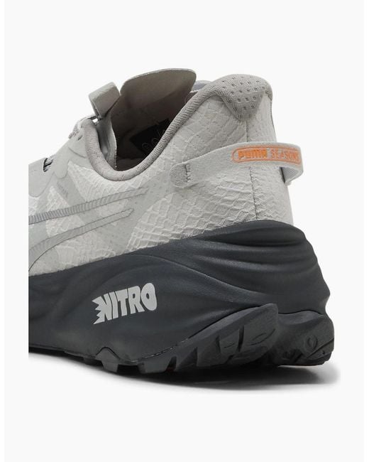 PUMA Gray Fast Trac Nitro Off Road Trail Running Shoes for men