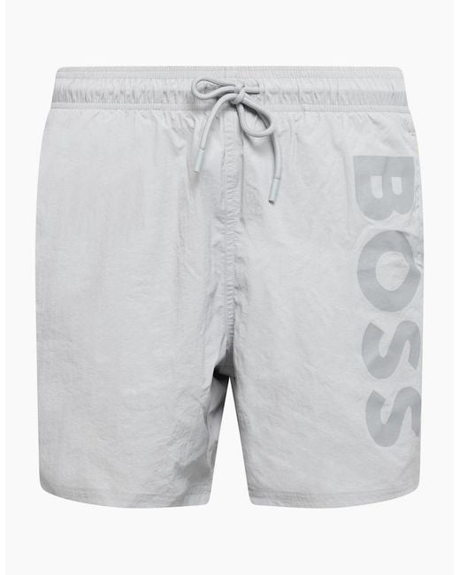 Boss Gray Octopus Swim Shorts for men