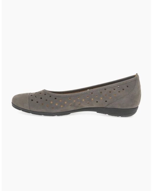 Gabor Blue Ruffle Punched Detail Casual Shoes