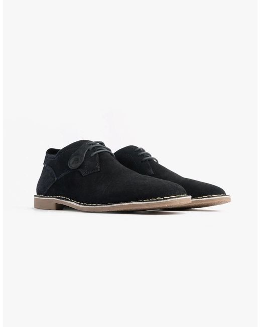 Popps Blue Jonas Suede Desert Shoes for men