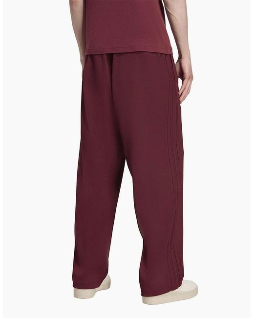 Adidas Originals Red Premium Wide Leg Three Stripes Patterned Pants for men