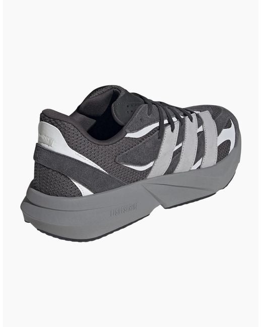 Adidas Gray Lightblaze Lace-Up Platform Sneakers for men