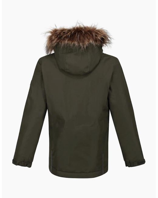 Regatta Green Tynley Solid Patterned Hooded Parka Jacket