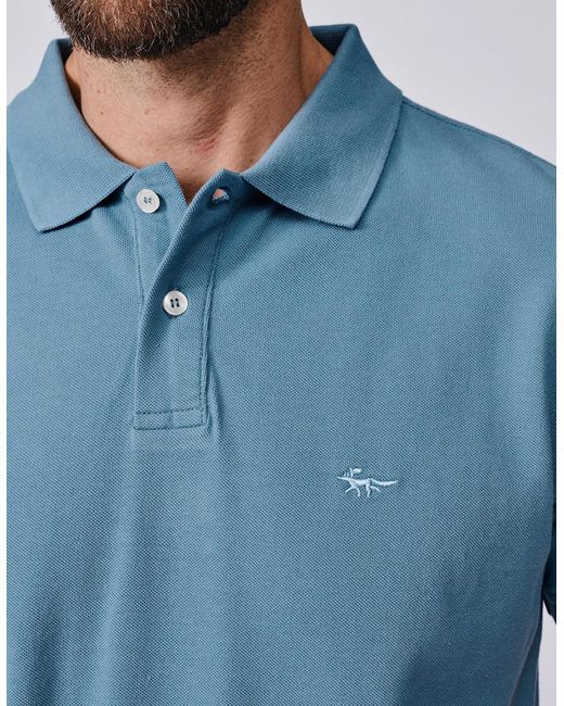 aubi Blue Oliver Pique Polo for men