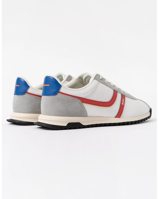 Boss White Boss Zayn Low-Top Trainers With Faux-Leather Trims for men