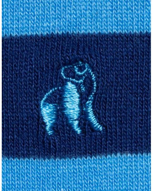 Swole Panda Blue Bamboo Socks Sky Striped for men