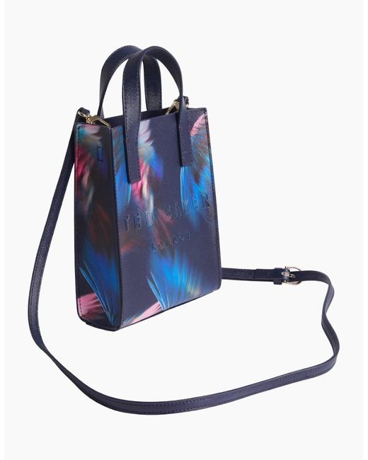 Ted Baker Blue Feacon Feather Print Mini Icon Bag