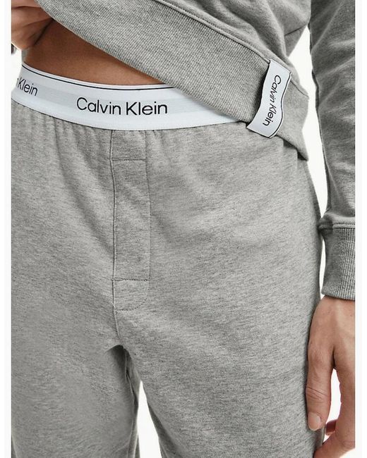Calvin Klein Gray Modern Cotton Lounge Jogging Bottoms, Heather