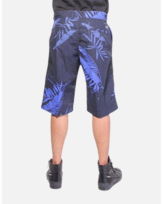 DIESEL Blue P Cooper Np 0Gajz Shorts Floral Print Cotton Summer Casual Beachwear for men