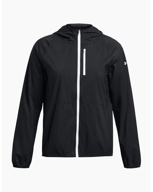 Under Armour Blue Launch Solid Patterned Hooded Running Jacket