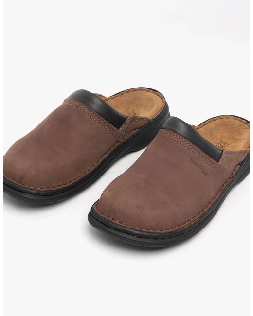 Josef Seibel Brown Max Nubuck Leather Mule Clogs Brasil for men