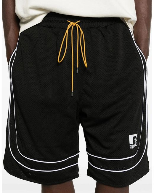 Rhude Black Mesh Basketball Shorts for men