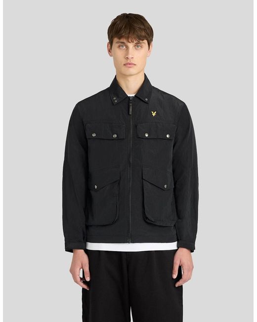 Lyle & Scott Black Lightweight Utility Jacket for men