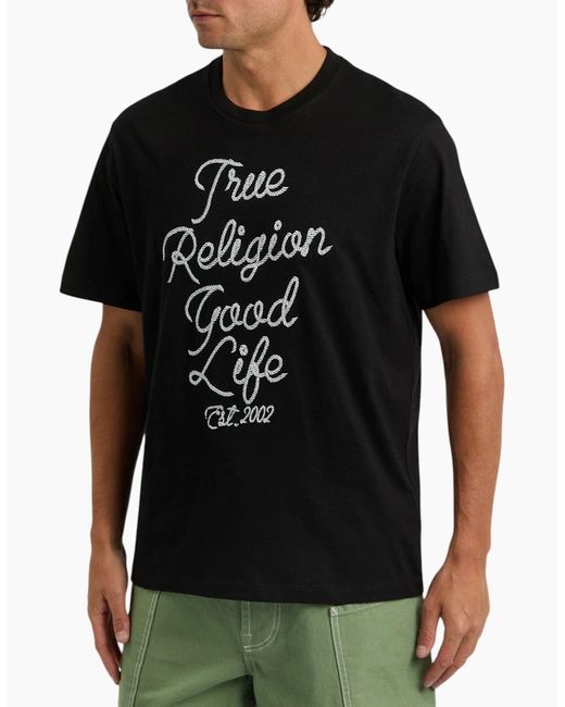 True Religion Black T Shirts Cotton Soft Tee for men