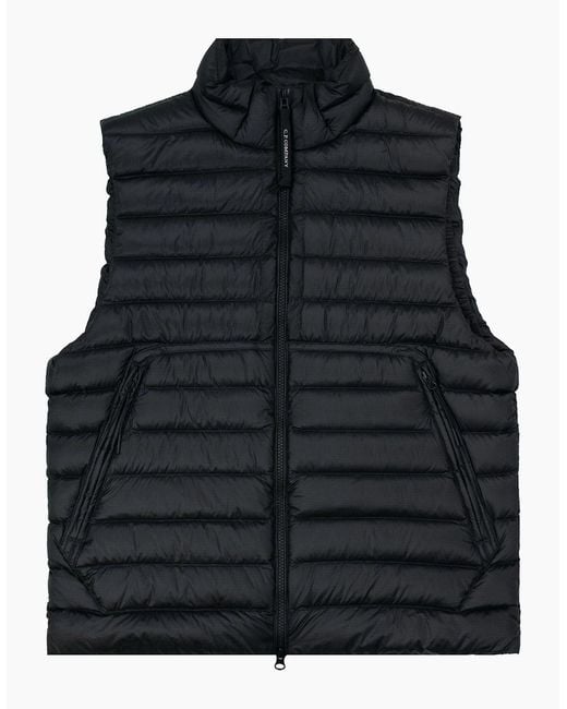 C P Company Black D.D. Shell Down Lens Gilet 999 for men