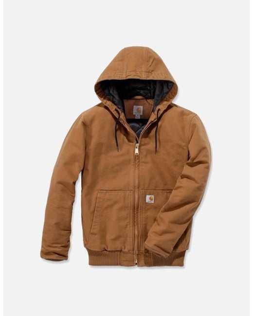 Carhartt Brown Carhartt Duck Detroit Cotton Insulated Work Jacket for men