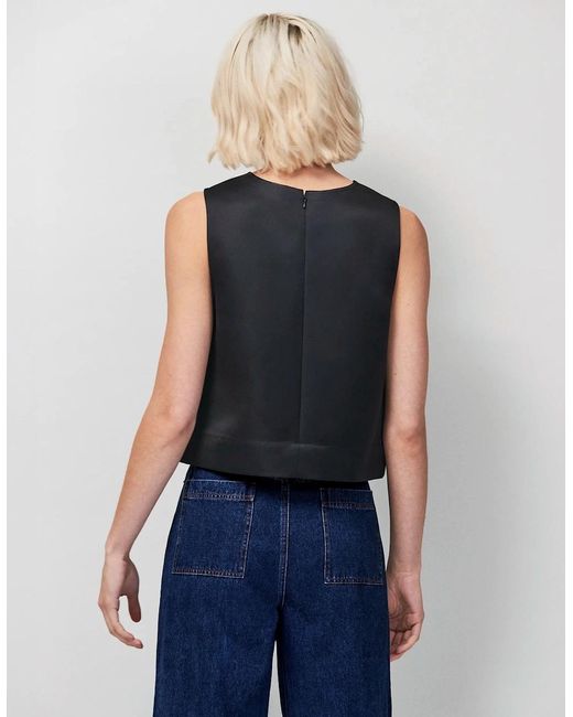 Ro&zo Blue Embroidered Beaded Shell Top