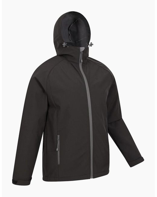Mountain Warehouse Black Exodus Waterproof Soft Shell Jacket for men