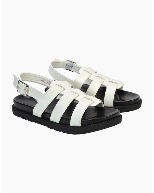 XY London White Ladies Strappy Platform Sandals