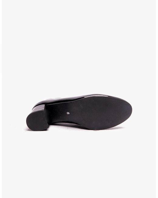 Hush Puppies Black Anna Leather Court Shoes Patent