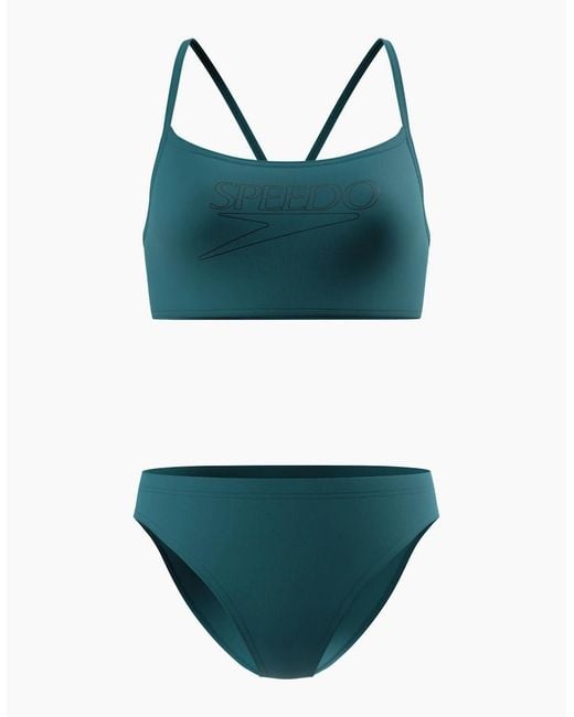Speedo Green Ladies Logo Endurance+ Thin Strap Bikini