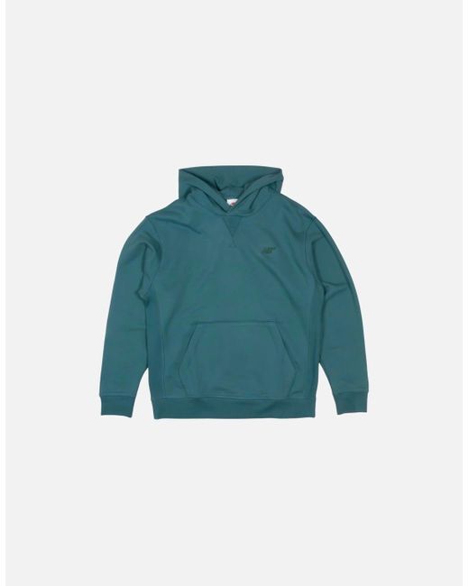 New Balance Blue French Terry Hooded Sweatshirt for men