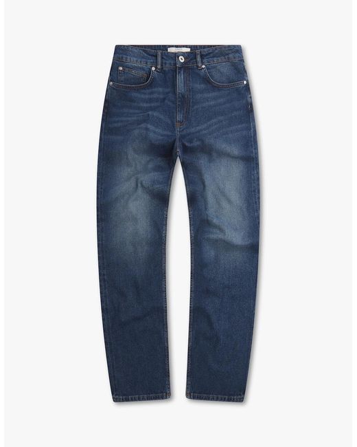 Vingt Quatre Denim Blue Vingt Quatre Straight Fit Mid Jeans