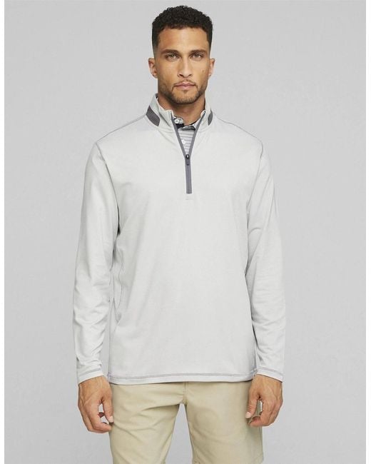 PUMA White Lightweight Quarter Zip Jumper for men