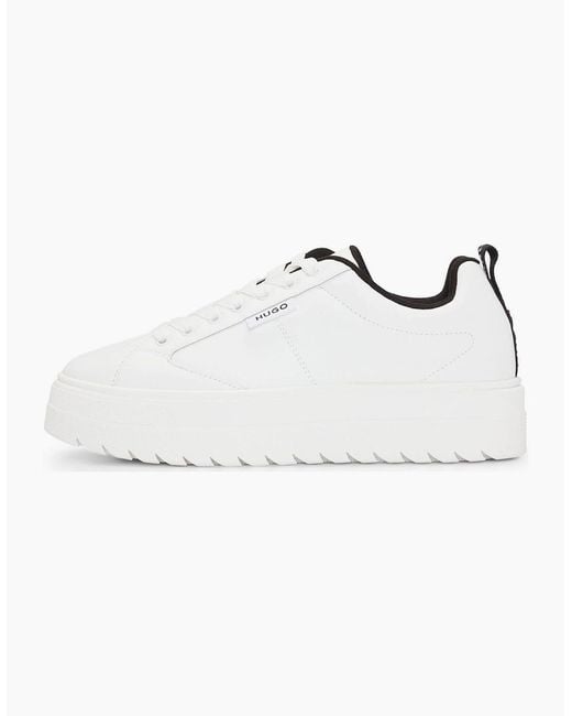 Boss White Tenn Platform Trainers