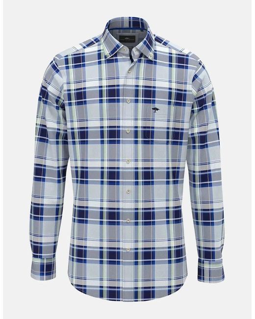 Fynch-Hatton Blue Colorful Combi Check Shirt for men
