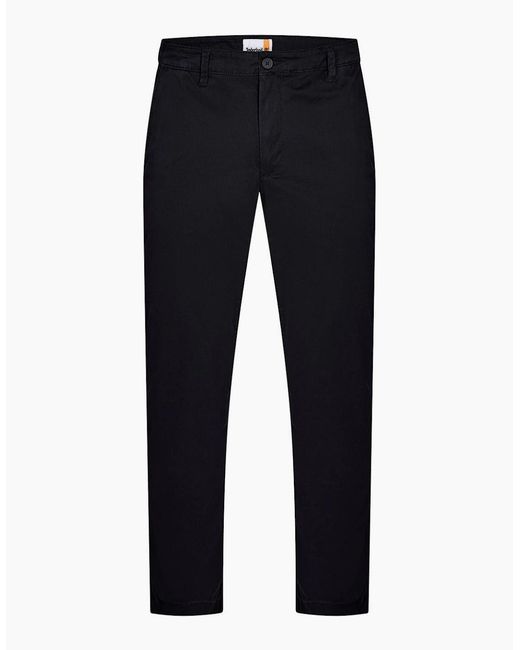Timberland Blue Twill Solid Patterned Straight Chinos for men
