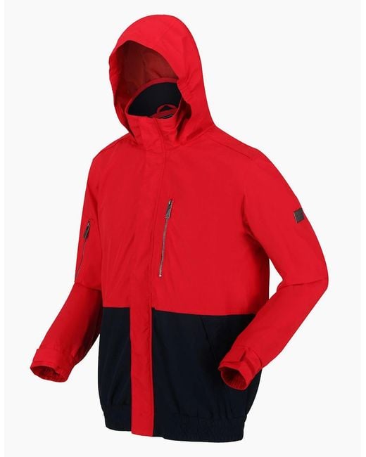 Regatta Red Feelding Colour Block Waterproof Bomber Jacket for men