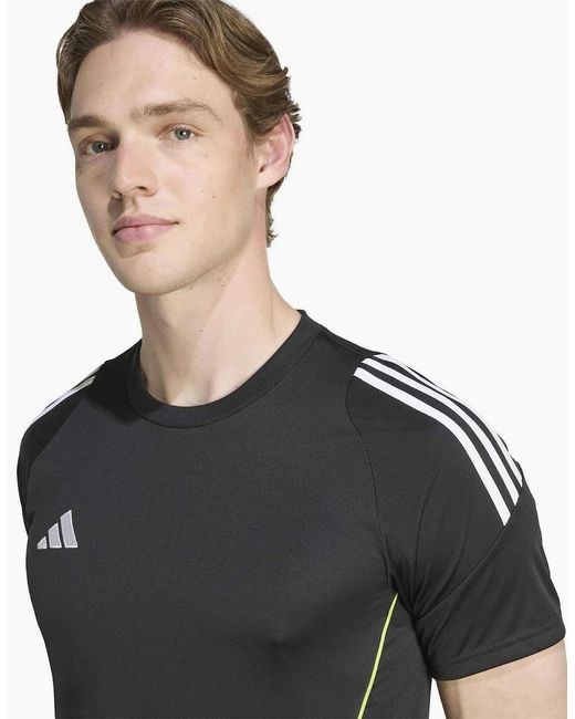 Adidas Black Tiro Crew Neck Slim Fit Short Sleeve Jersey for men