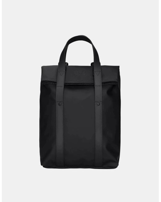 Rains Black 2 Way Tote Backpack Mini