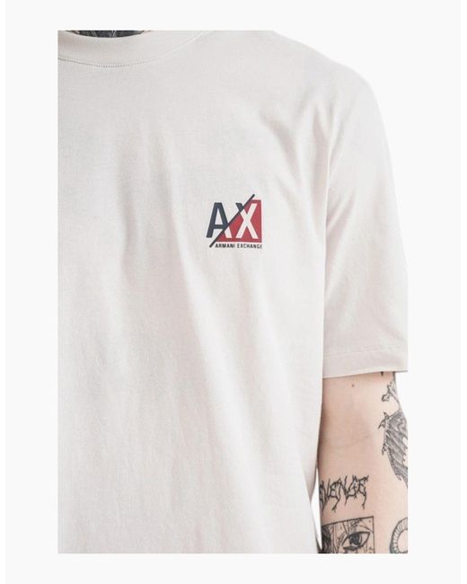 Armani Gray Exchange T-Shirts Milano Basic Ax Print Tee for men