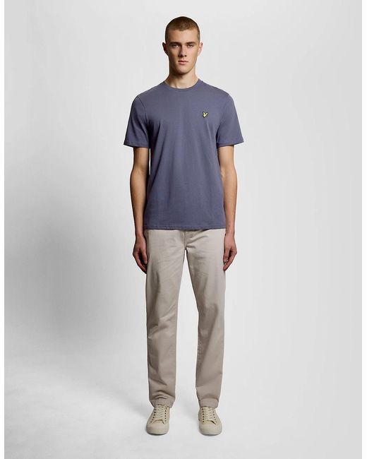 Lyle & Scott Blue Cotton Crew Neck T-Shirt for men