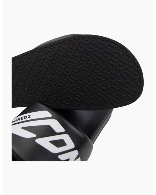 DSquared² Black Icon New Generation Slides for men