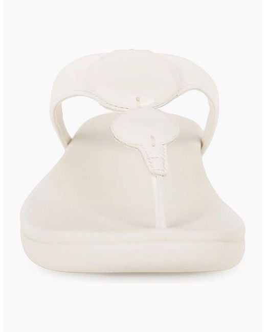 Fitflop White Solay Glossy Disc Toe Post Sandals